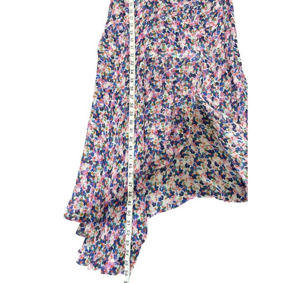 Veronica Beard Floral Silk Leia Dress Halter Asymmetrical Pink Blue Women Size 4 - Picture 9 of 12